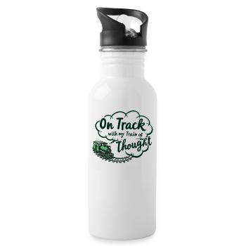 Railfan Train Enthusiast Locomotive Lover - Water bottle with straw - white - Right
