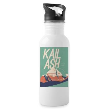 Kailash Abstract - Trinkflasche mit integriertem Trinkhalm - Weiß - Rechts