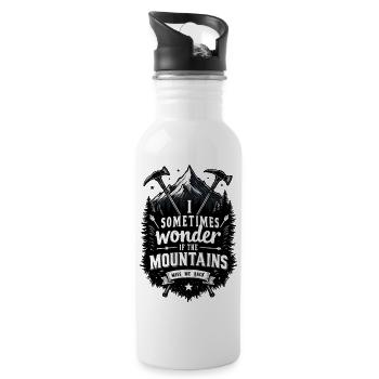 Wonder Mountains - Water bottle with straw - white - Right