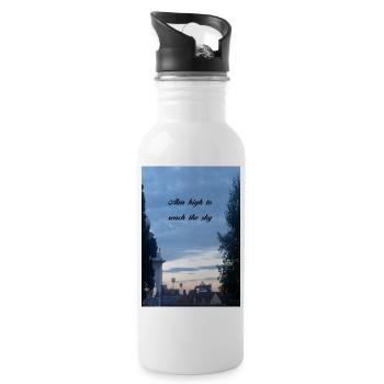Aim high to reach the sky - Water bottle with straw - white - Right