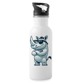 Rhino Comic Sunglasses - Water bottle with straw - white - Right