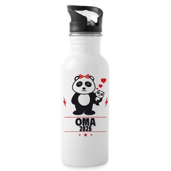 Oma im Jahr 2025 Verkünde die frohe Botschaft - Trinkflasche mit integriertem Trinkhalm - Weiß - Rechts