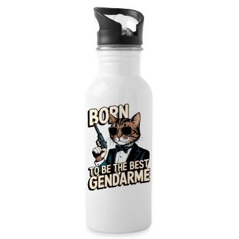 Born to be the best Gendarme - Gourde avec paille intégrée - blanc - Droite
