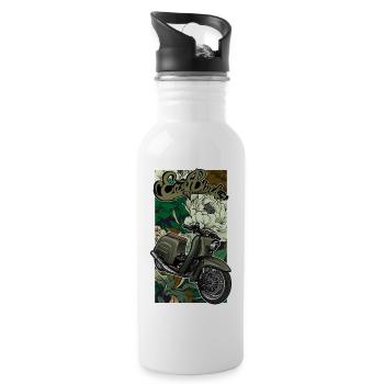 Schwalbe KR51/1 // Illustration - Trinkflasche mit integriertem Trinkhalm - Weiß - Rechts