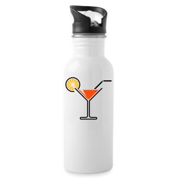 Cocktail Glass / Martini Glass + (Orange) - Water bottle with straw - white - Right