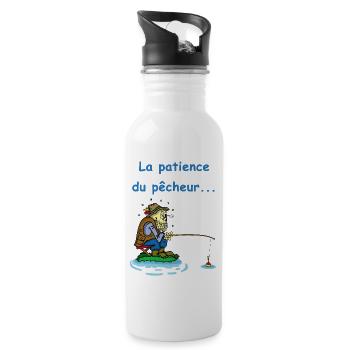 La patience du pêcheur - Gourde avec paille intégrée - blanc - Droite