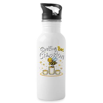 Concours de mots Spelling Bee Champion - Gourde avec paille intégrée - blanc - Droite