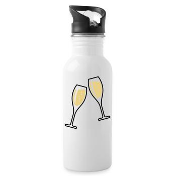 2 Glasses Of Sparkling Wine (Oval / Closed / 2C) - Water bottle with straw - white - Right
