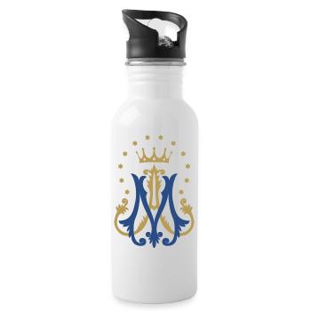 Auspice Maria - Gourde avec paille intégrée - blanc - Droite