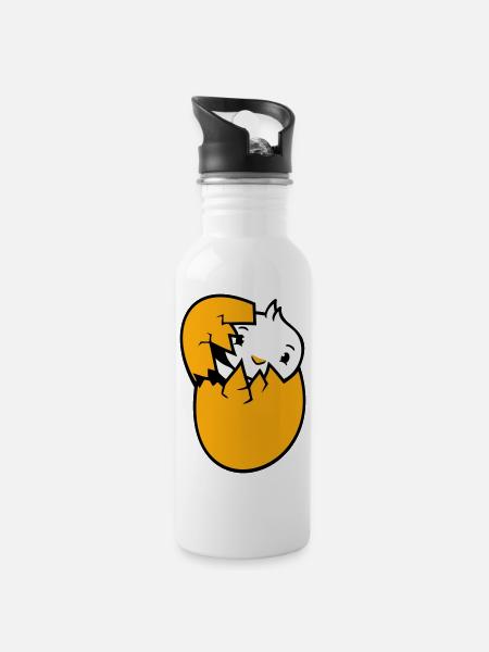 Oiseau canard éclosion oeuf Pâques oeuf de Pâques bébé enfant - Gourde avec paille intégrée - blanc