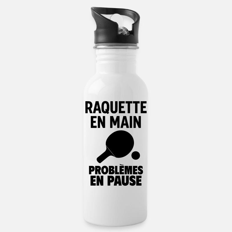 Raquette en main Ping Pong ping pong ping-pong - Gourde avec paille intégrée - blanc