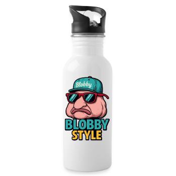T-shirt de dessins animés Blobby style - Gourde avec paille intégrée - blanc - Droite