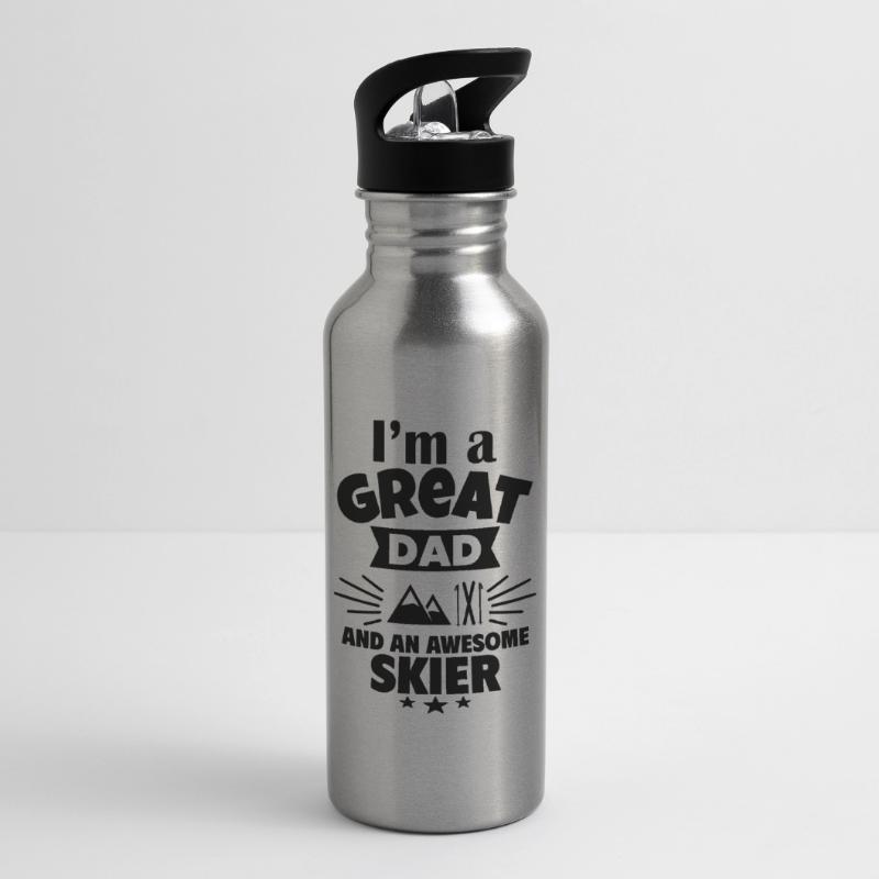I'm a great dad and a strong skier Water bottle with straw