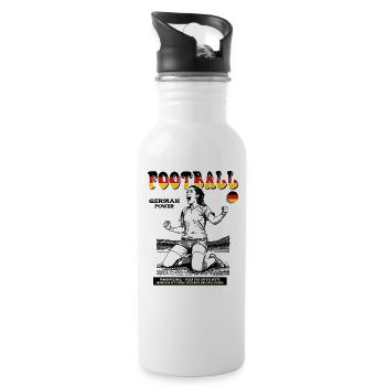 Deutschland Fußballerin Shirt: Tor mit Übersicht - Trinkflasche mit integriertem Trinkhalm - Weiß - Rechts