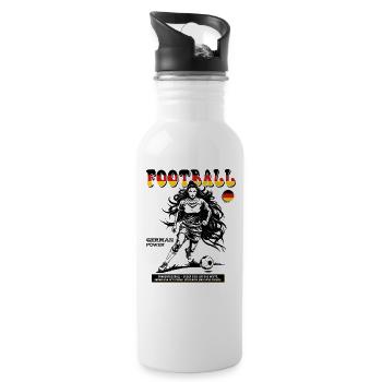 German Fußballspielerin Shirt: Taktik und Timing - Trinkflasche mit integriertem Trinkhalm - Weiß - Rechts