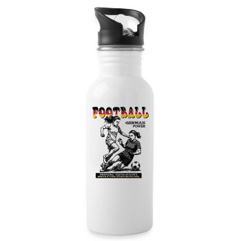 Deutsche Fußballerin Shirt: Ballkontrolle pur - Trinkflasche mit integriertem Trinkhalm - Weiß - Rechts