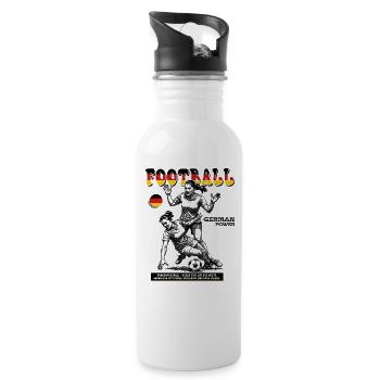Deutsches Frauenfußball Shirt: Kampfgeist gezeigt - Trinkflasche mit integriertem Trinkhalm - Weiß - Rechts