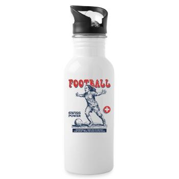 CH Fußballerin Shirt: Spaß am Spieltag - Trinkflasche mit integriertem Trinkhalm - Weiß - Rechts