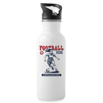 Schweizer Fußballspielerin Shirt: Technik im Spiel - Trinkflasche mit integriertem Trinkhalm - Weiß - Rechts