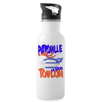 Patrouille de France Toulon 15 aout - Gourde avec paille intégrée - blanc - Droite