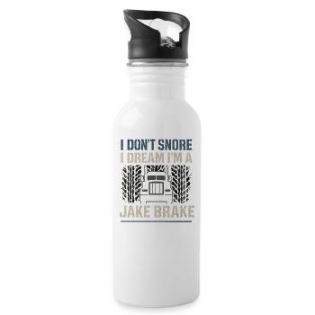 Trucker Trucking Gift Truck Trucker - Trinkflasche mit integriertem Trinkhalm - Weiß - Rechts