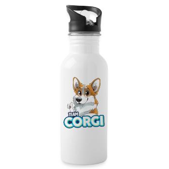 TEAM Corgi - fawn - Water bottle with straw - white - Right