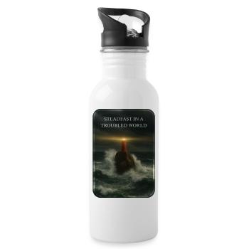 STEADFAST IN A TROUBLED WORLD - Trinkflasche mit integriertem Trinkhalm - Weiß - Rechts