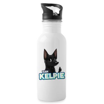 TEAM Kelpie - Noir - Gourde avec paille intégrée - blanc - Droite