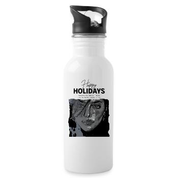 Happy Holidays from NYC - Water bottle with straw - white - Right