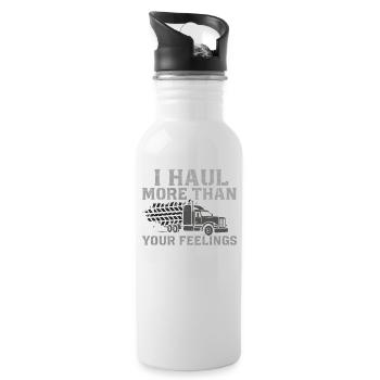 Trucker Trucking Gift Truck Trucker - Trinkflasche mit integriertem Trinkhalm - Weiß - Rechts