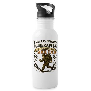 Need an 8 Kil TAP, not therapy! - Water bottle with straw - white - Right
