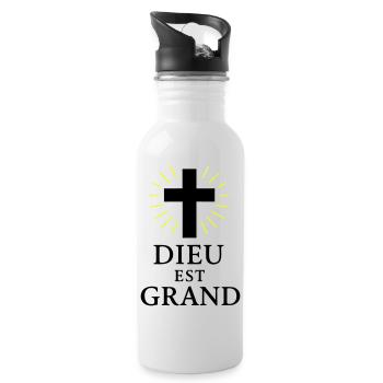 DIEU EST GRAND - Gourde avec paille intégrée - blanc - Droite