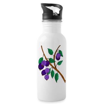 Plums - Water bottle with straw - white - Right