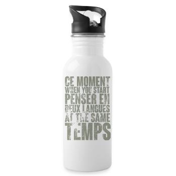 COOL SAYING FOR MULTILINGUALS, INTERNATIONAL - Water bottle with straw - white - Right