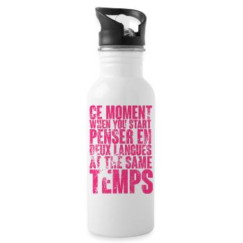 COOLER SPRUCH FÜR MEHRSPRACHLER, INTERNATIONAL - Trinkflasche mit integriertem Trinkhalm - Weiß - Rechts