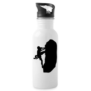 klettern_bergsteigen_silhouette - Gourde avec paille intégrée - blanc - Droite