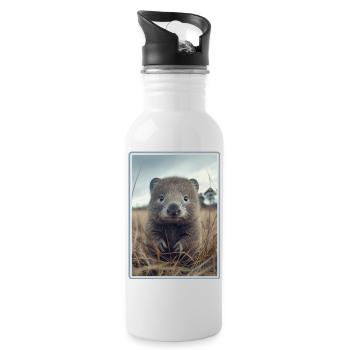 Wombats Wombat - Trinkflasche mit integriertem Trinkhalm - Weiß - Rechts