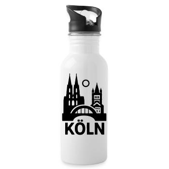 Cologne Silhouette - Water bottle with straw - white - Right