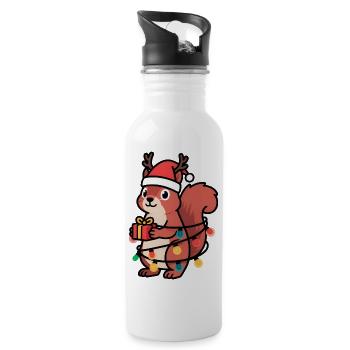 Chemise de Noël Écureuil Femmes Hommes Enfants - Gourde avec paille intégrée - blanc - Droite