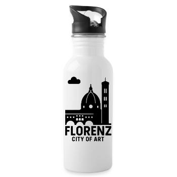 Florence Italie Silhouette - Gourde avec paille intégrée - blanc - Droite