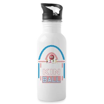 Kinball Anniversary 10 ans Entraîneur Joueur - Gourde avec paille intégrée - blanc - Droite