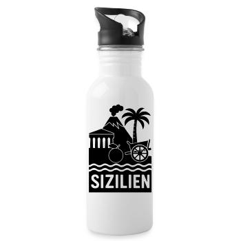 Silhouette Sicile - Gourde avec paille intégrée - blanc - Droite