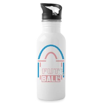 Futsal Anniversary 10 Years Coach Player - Water bottle with straw - white - Right