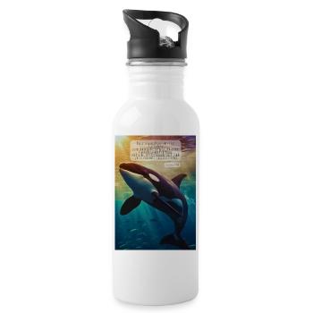 Orca Underwater Hope Verse - Water bottle with straw - white - Right