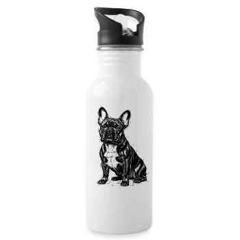 Bouledogue français drôle dicton cadeau - Gourde avec paille intégrée - blanc - Droite