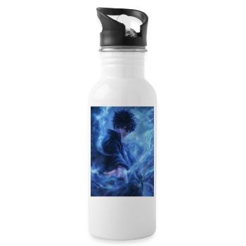 Fantasy Azure Flame - Water bottle with straw - white - Right