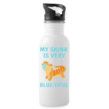 Lizard Blue Tongue - Water bottle with straw - white - Right