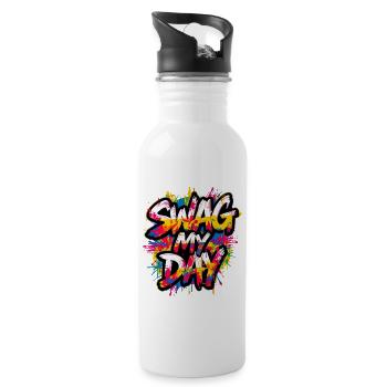 Swag My Day Graffiti - Water bottle with straw - white - Right