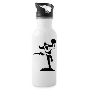 BASE jumping - Trinkflasche mit integriertem Trinkhalm - Weiß - Rechts