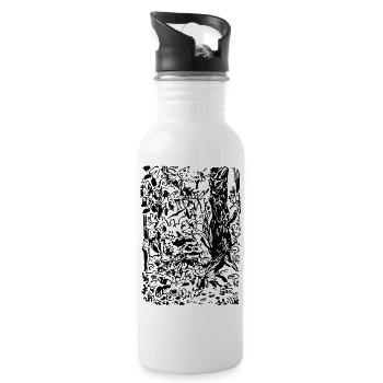 ENCHANTED FOREST - Water bottle with straw - white - Right